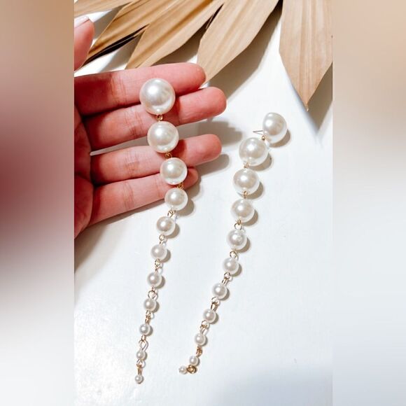 Pearl drop earrings S313 - Picture 4 of 4